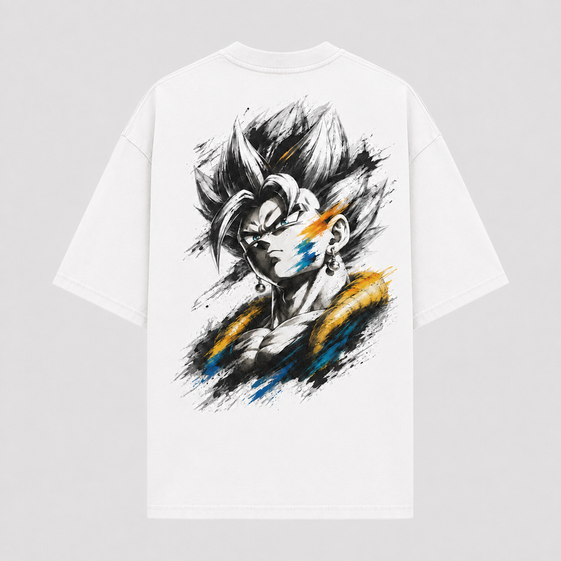 Ink and Restraint - A Portrait of Vegito in Monochrome