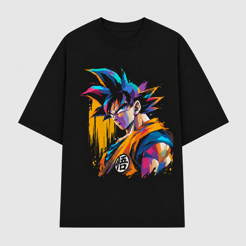 Kanji and Colour - Goku in a Portrait of Quiet Resolve