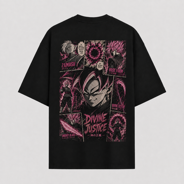Divine Justice - Goku Black in Rose-Toned Panel Graphic - mockup