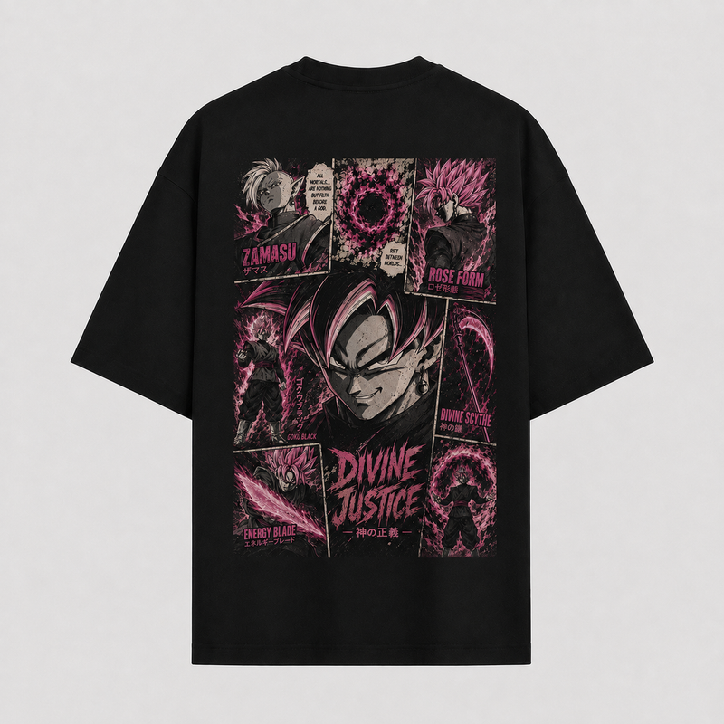 Divine Justice - Goku Black in Rose-Toned Panel Graphic