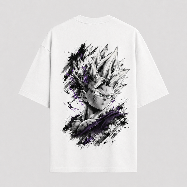 Violet Arc - Gohan Ink Storm Graphic Streetwear Tee - mockup