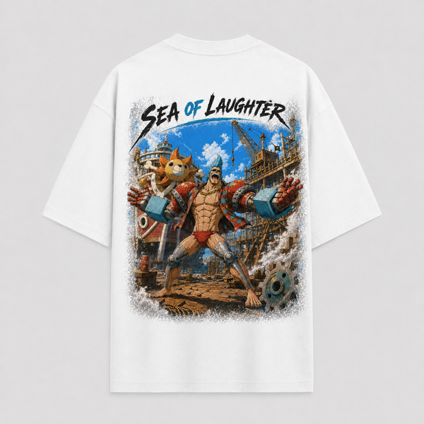 Sea of Laughter - Franky Shipyard Graphic Streetwear Tee - mockup
