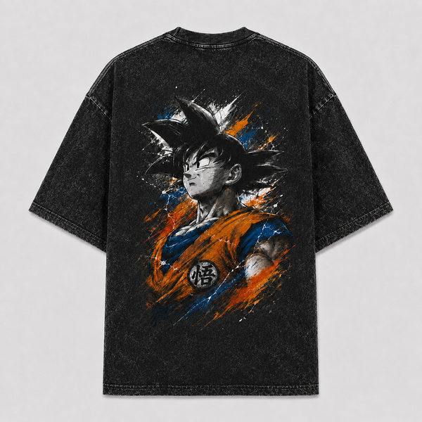 Ink, Kanji and Quiet Resolve - Goku Splatter Graphic Tee - mockup