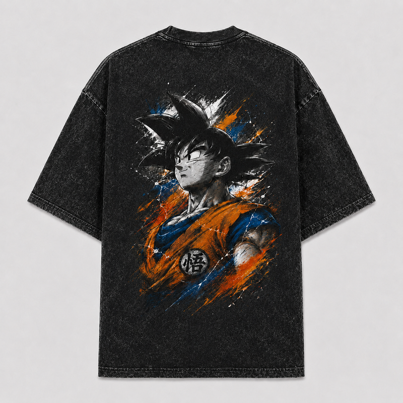 Ink, Kanji and Quiet Resolve - Goku Splatter Graphic Tee