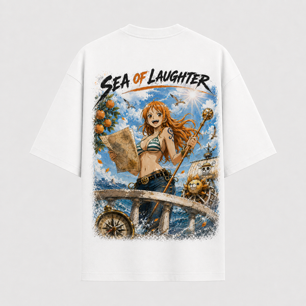 Sea of Laughter - Nami Navigator Graphic Streetwear Tee - mockup
