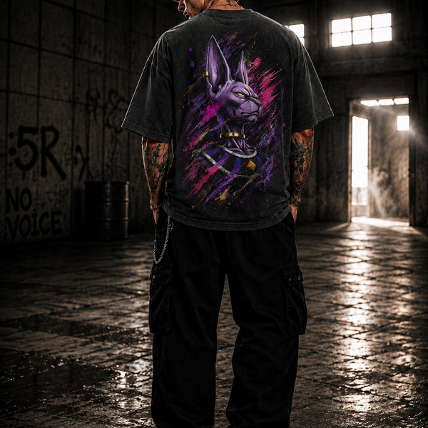 Violet Composure - Beerus in Splattered Portrait Stillness - lifestyle