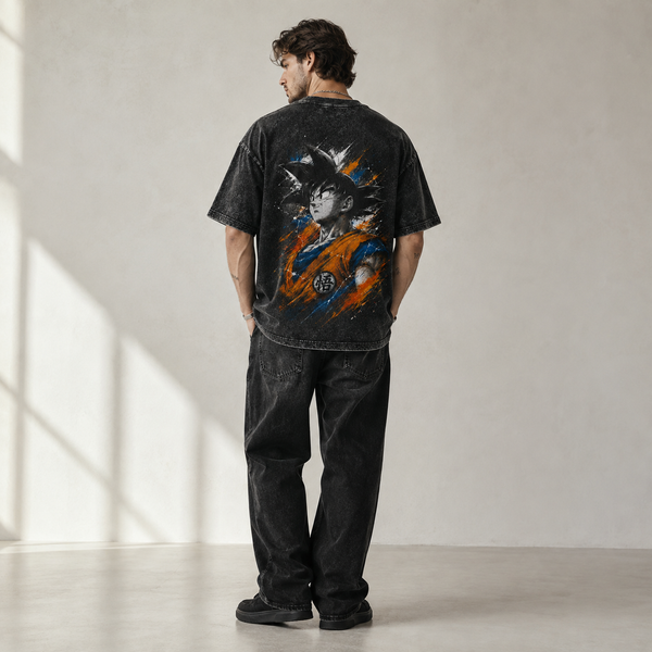 Ink, Kanji and Quiet Resolve - Goku Splatter Graphic Tee - lifestyle