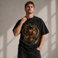 Amber Surge - Goku Unleashed, Directional Graphic Streetwear Tee