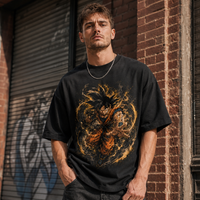 Amber Surge - Goku Unleashed, Directional Graphic Streetwear Tee
