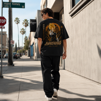 Awakening - Vegeta in Amber Aura, Directional Graphic Streetwear Tee