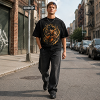 Amber Surge - Goku Unleashed, Directional Graphic Streetwear Tee